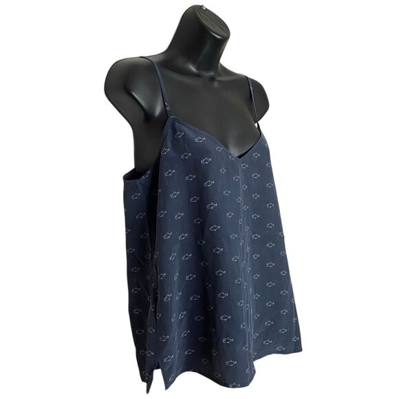 AG Adriano Goldschmied Tank Top Womens Small Blue Silk Sleeveless V-Neck Cami - Picture 4 of 11